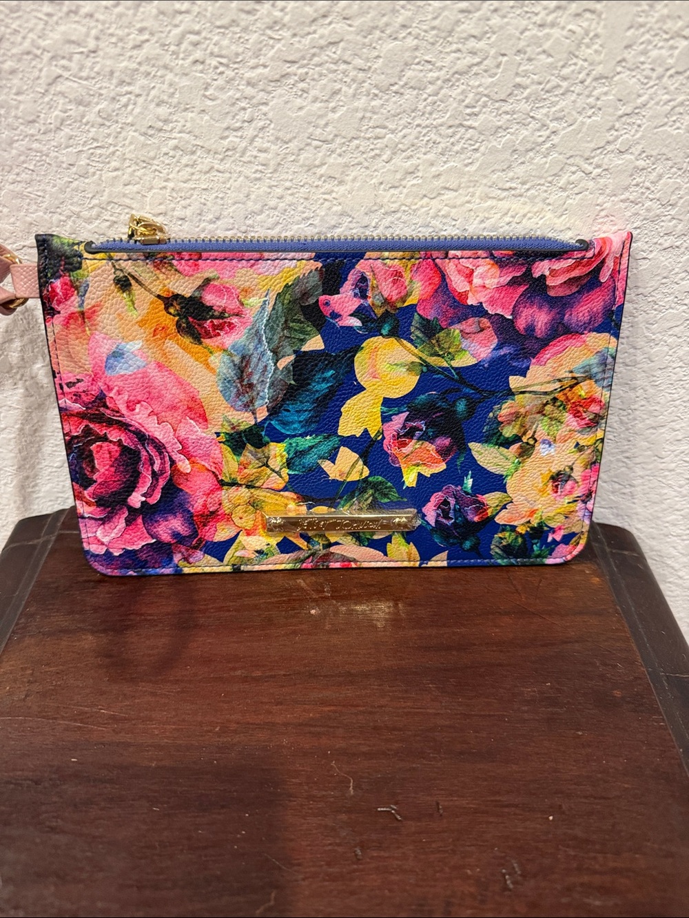 Betsey Johnson Floral Multi-Color Zip Wristlet Clutch